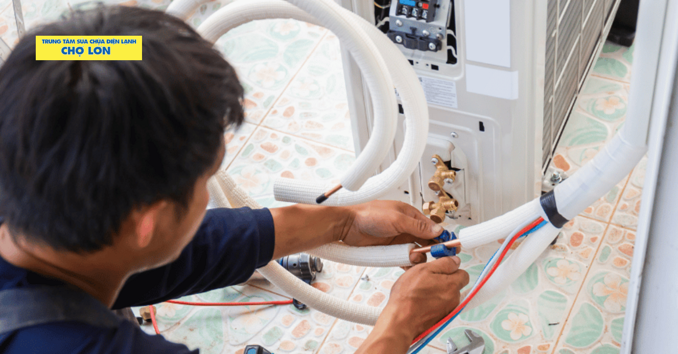 Thợ đấu nối ống đồng cục nóng máy lạnh quận 9